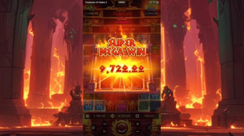 Treasures of Hades 2 — Super Mega Win sa Free Spins round na may accumulated multiplier